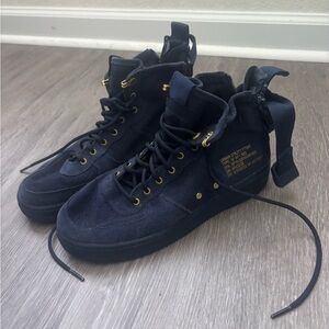 Nike Navy Blue Air Force 1 High Top Sneakers